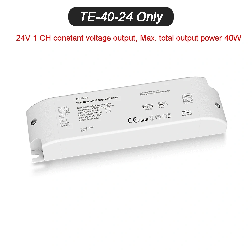 40W 75W Triac Dimming Constant Voltage LED Driver 12V 24V Dimmable Power Supply PWM Digital Dimming For Indoor LED Lighting