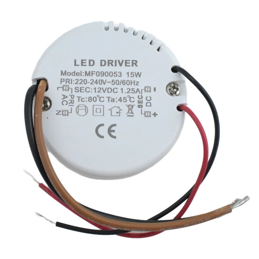 12W 15W Round LED Driver AC 220-240V TO DC 12V 24V Power Supply Adapter External Transformer For LED Strip Lamp Indoor lighting