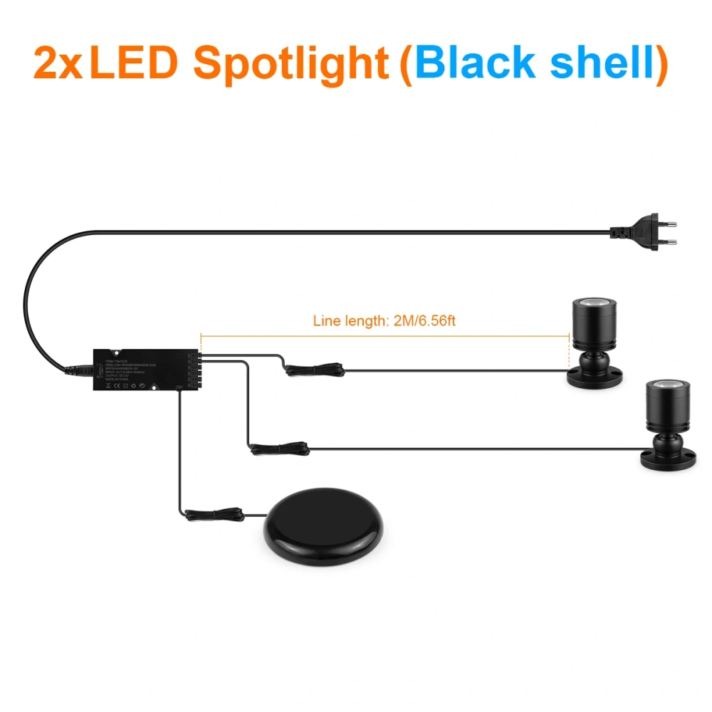 Touch Dimmable LED Spotlight 12V 3W Wall Ceiling Lamp for Wine Artwork Storage Display Cabinet Lighting 1-10pcs Mini Spot Light
