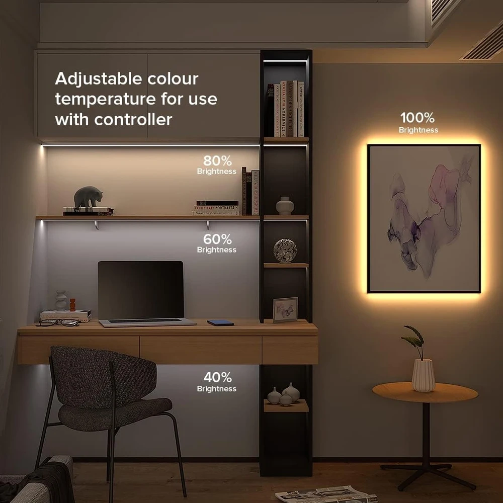 Tuya Zigbee COB CCT LED Strip Light 12V 2m 3m 5m 10m Flexible Dimmable Cupboard Wardrobe Decor Lamp for Alexa Google Assistant