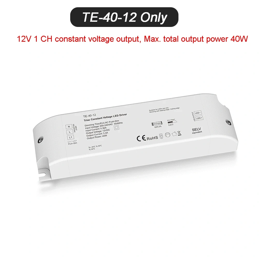 40W 75W Triac Dimming Constant Voltage LED Driver 12V 24V Dimmable Power Supply PWM Digital Dimming For Indoor LED Lighting