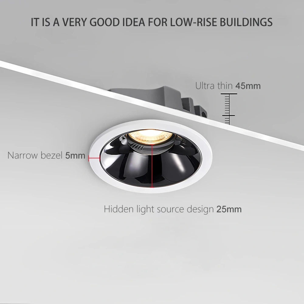 Recessed Zigbee DALI 5 CCT Selectable LED Spot Light Black White Rose Gold Bedroom Living Room Kitchen Anti-glare Ceiling Lamp