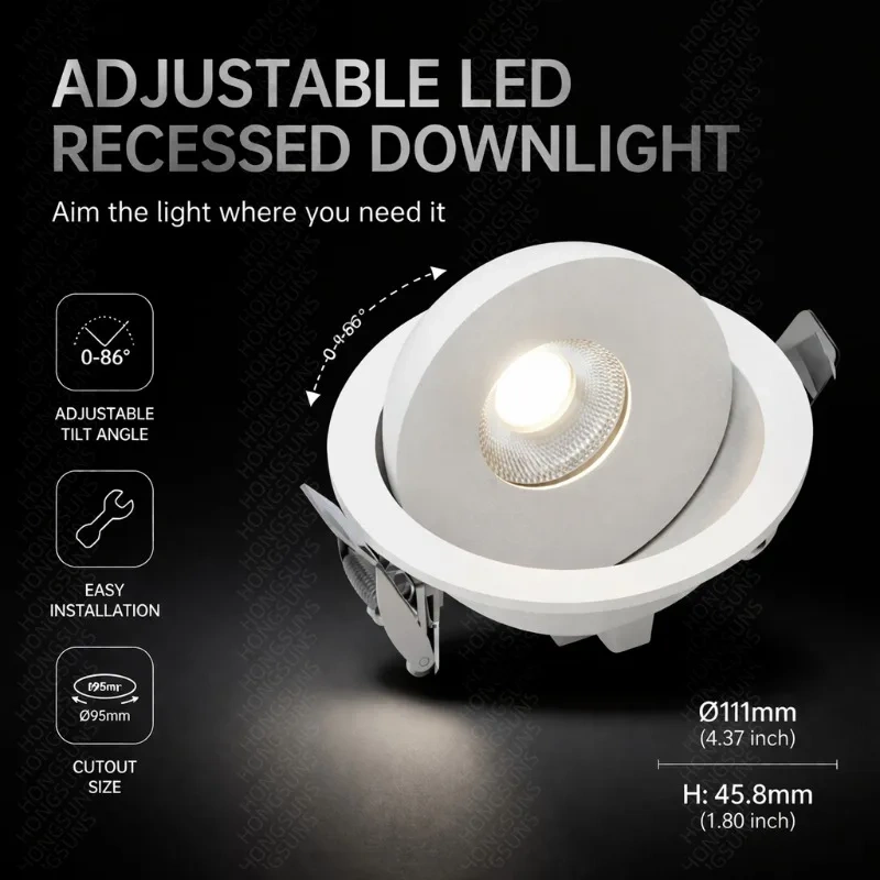 Tuya Zigbee Dali2 Smart 360 ° Angle Adjustable Dimmable Recessed LED Ceiling Lights Embedded COB CircularSpot Downlight 7W 12W