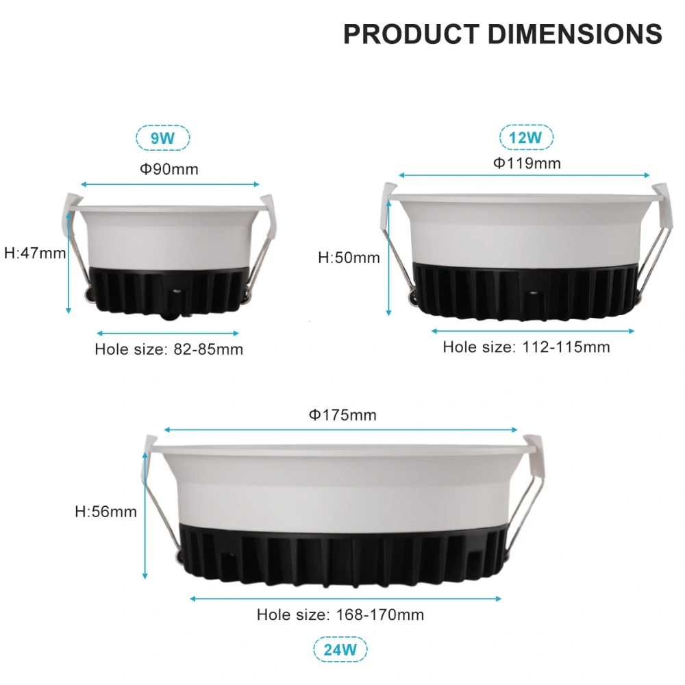 Zigbee/ 5 CCT Switchable/Matter/ DALI Recessed Narrow Border LED Ceiling Lamp Anti-glare Downlight  Bedroom Kitchen Living Room