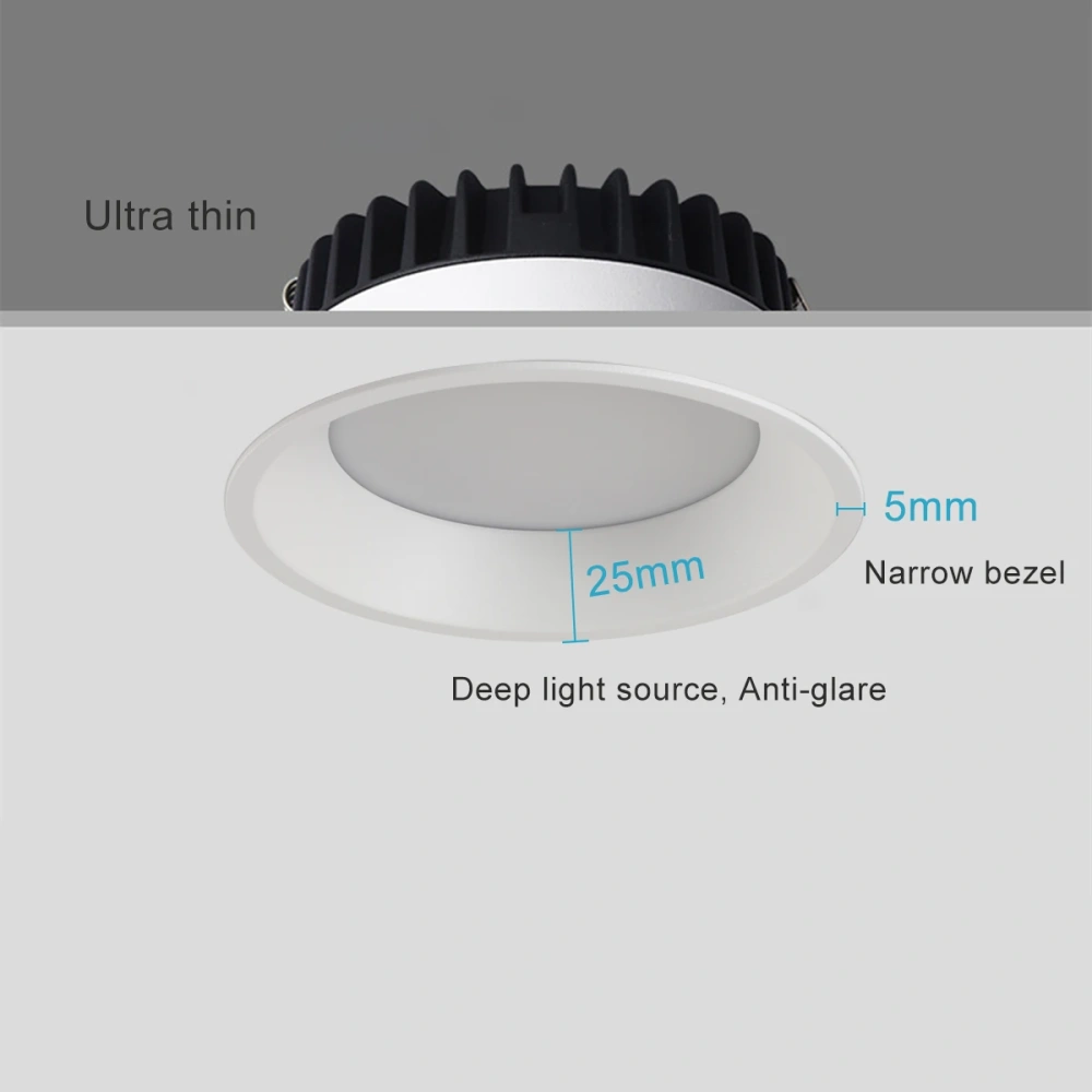 Zigbee/ 5 CCT Switchable/Matter/ DALI Recessed Narrow Border LED Ceiling Lamp Anti-glare Downlight  Bedroom Kitchen Living Room