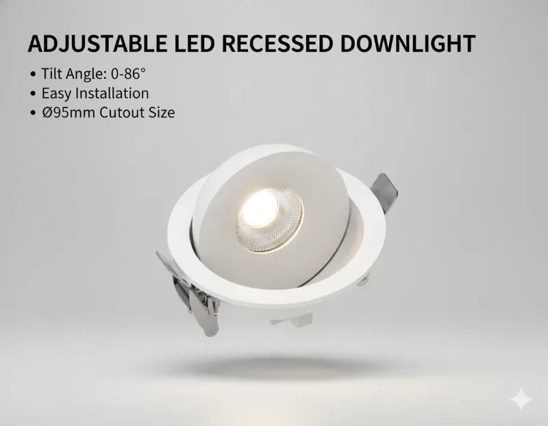 Tuya Zigbee Dali2 Smart 360 ° Angle Adjustable Dimmable Recessed LED Ceiling Lights Embedded COB CircularSpot Downlight 7W 12W