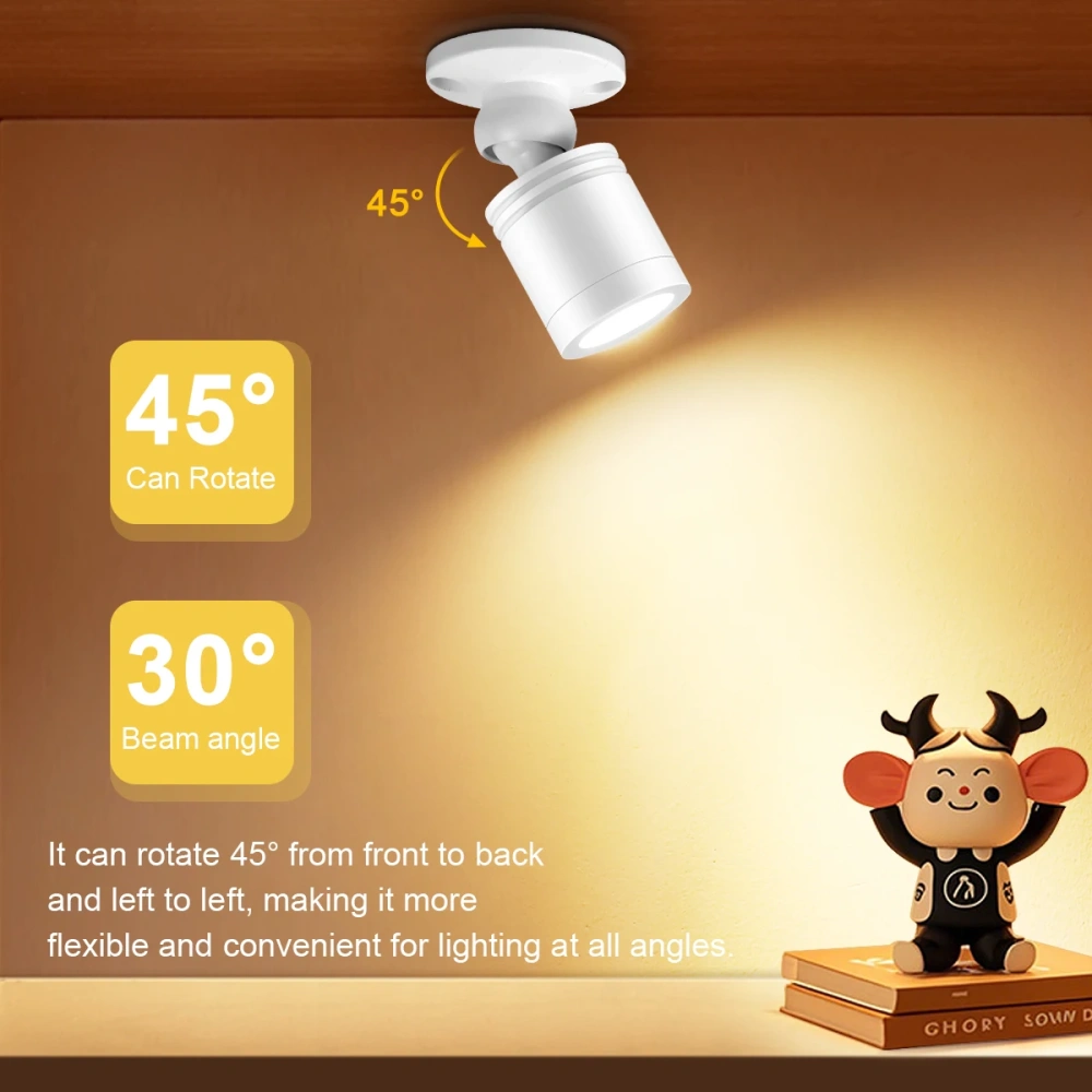12V 3W LED Spotlight with Touch/Wave Dimmer 2800K-6500K LED Light for Display Cabinet Collectibles Shelf Lighting