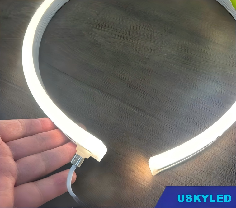 LED silicone co-extrusion integrated neon lamp with hydraulic molded plug IP67 waterproof flexible line lamp