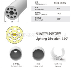 Round tube 360 ​​degree emitting 30mm double row lights