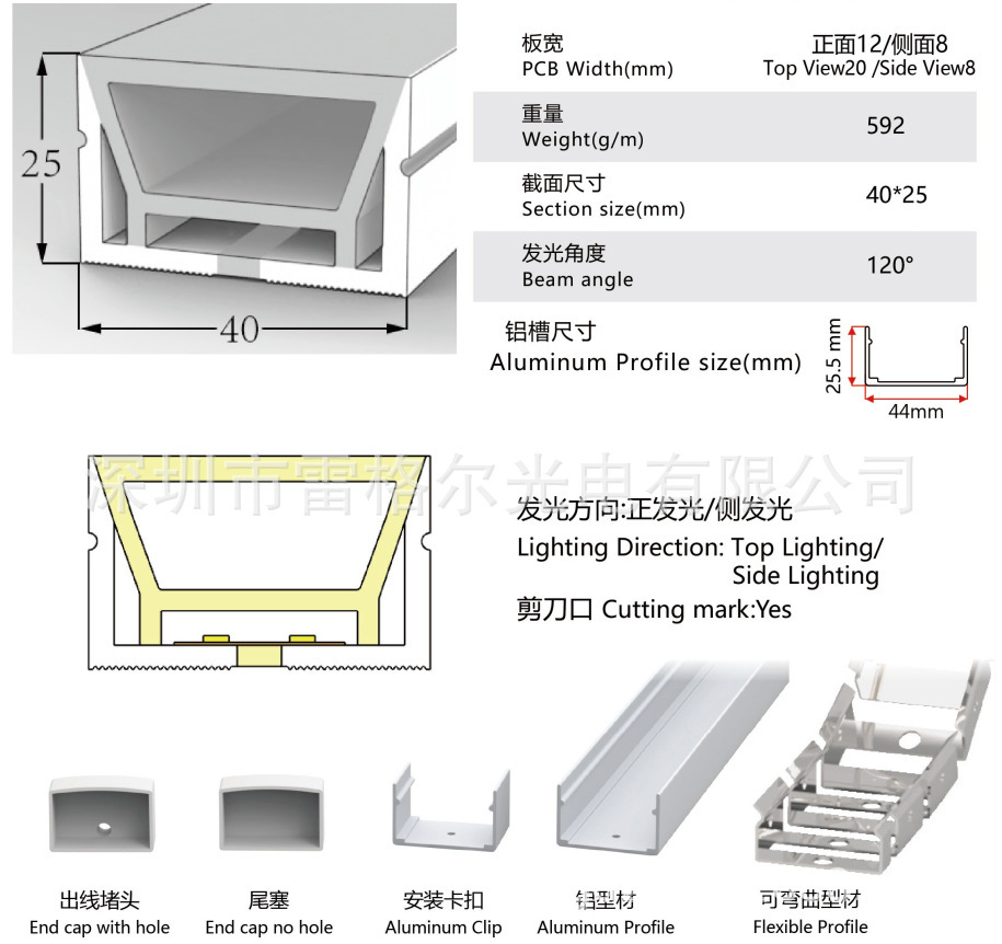 LED silicone co-extrusion integrated neon lamp with hydraulic molded plug IP67 waterproof flexible line lamp