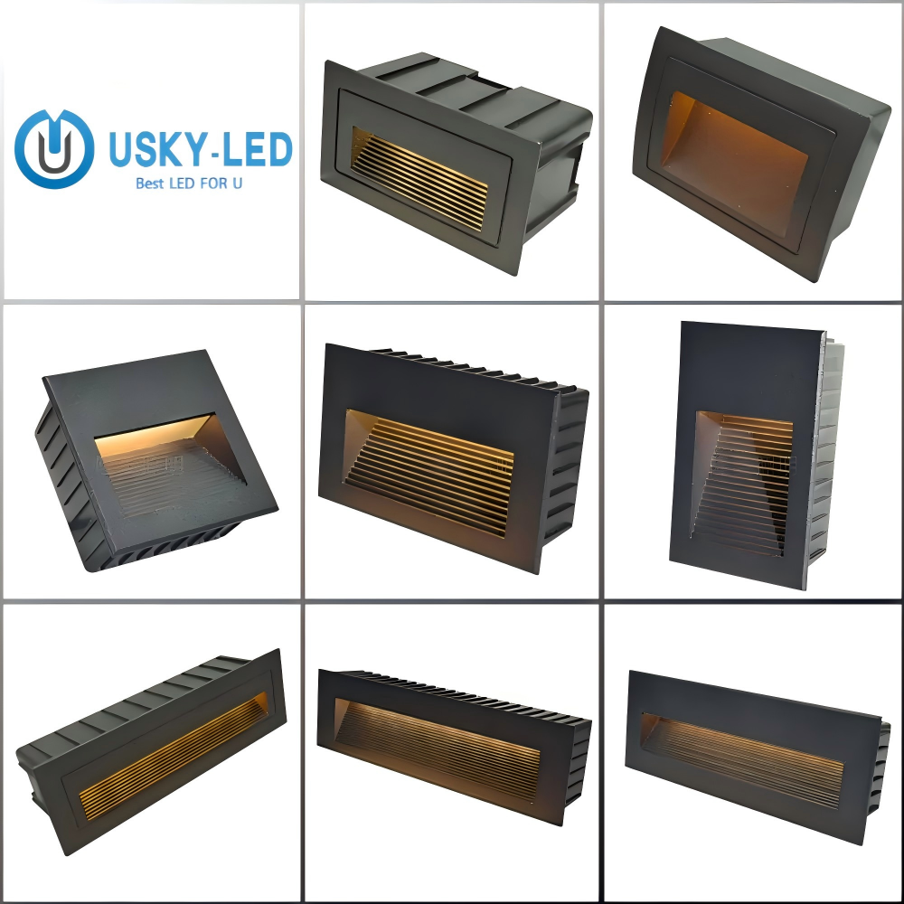 Outdoor Led Stair Step Light 3/5W Waterproof Recessed Wall Corner Lamp Landscape Lighting Footlights For Pathway Stairway Lights