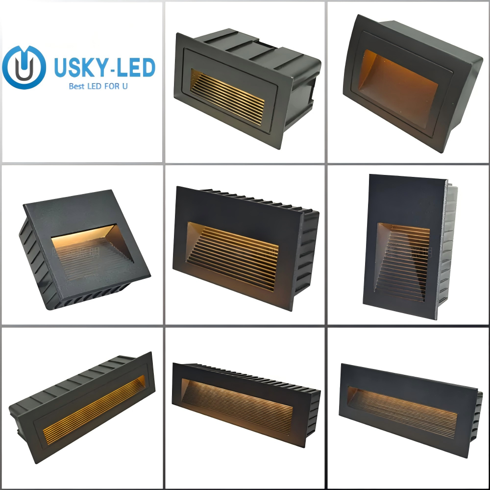 Outdoor Led Stair Step Light 3/5W Waterproof Recessed Wall Corner Lamp Landscape Lighting Footlights For Pathway Stairway Lights