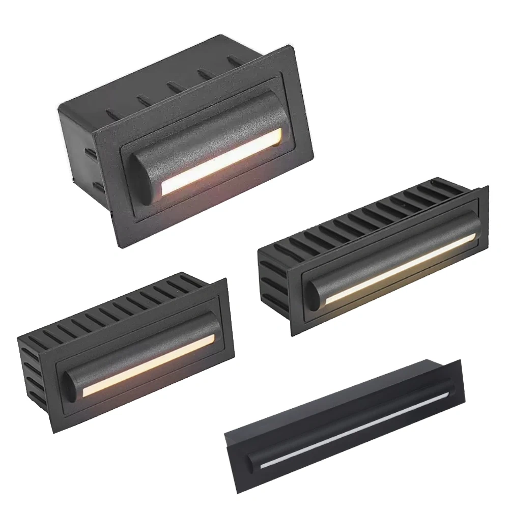 Outdoor Wall Lamps Embedded Step Stair Lights No Sensor Waterproof Exterior Lighting 12V 220V Street Path Yard Sconce Balcony