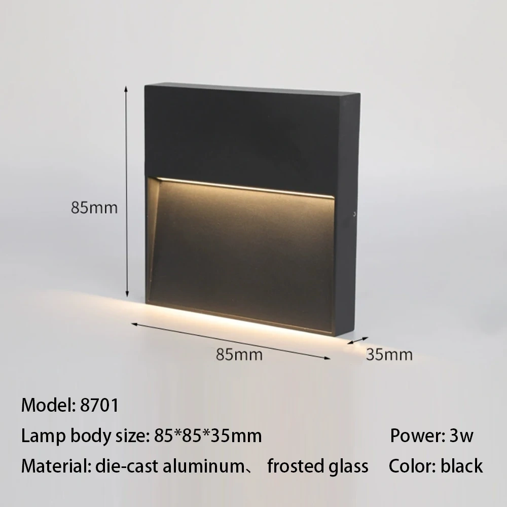 Outdoor LED Wall Lamps Surface Mount Porch Light Round Square Balcony Terrace Deck Lighting Street Yard Fence Gate Sconces IP65