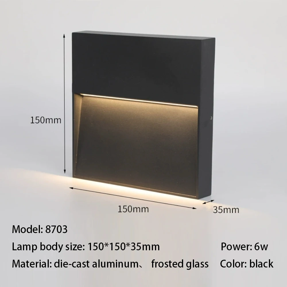 Outdoor LED Wall Lamps Surface Mount Porch Light Round Square Balcony Terrace Deck Lighting Street Yard Fence Gate Sconces IP65