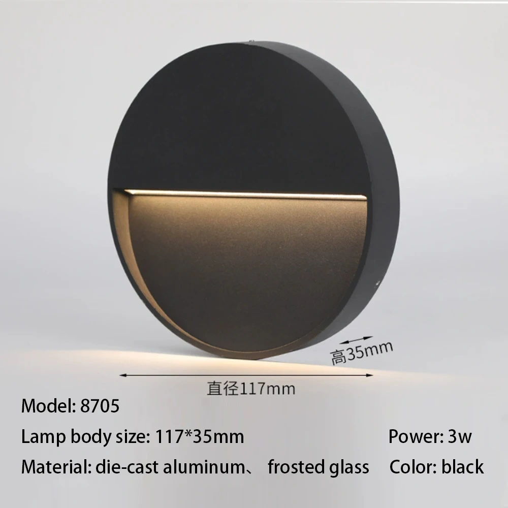 Outdoor LED Wall Lamps Surface Mount Porch Light Round Square Balcony Terrace Deck Lighting Street Yard Fence Gate Sconces IP65