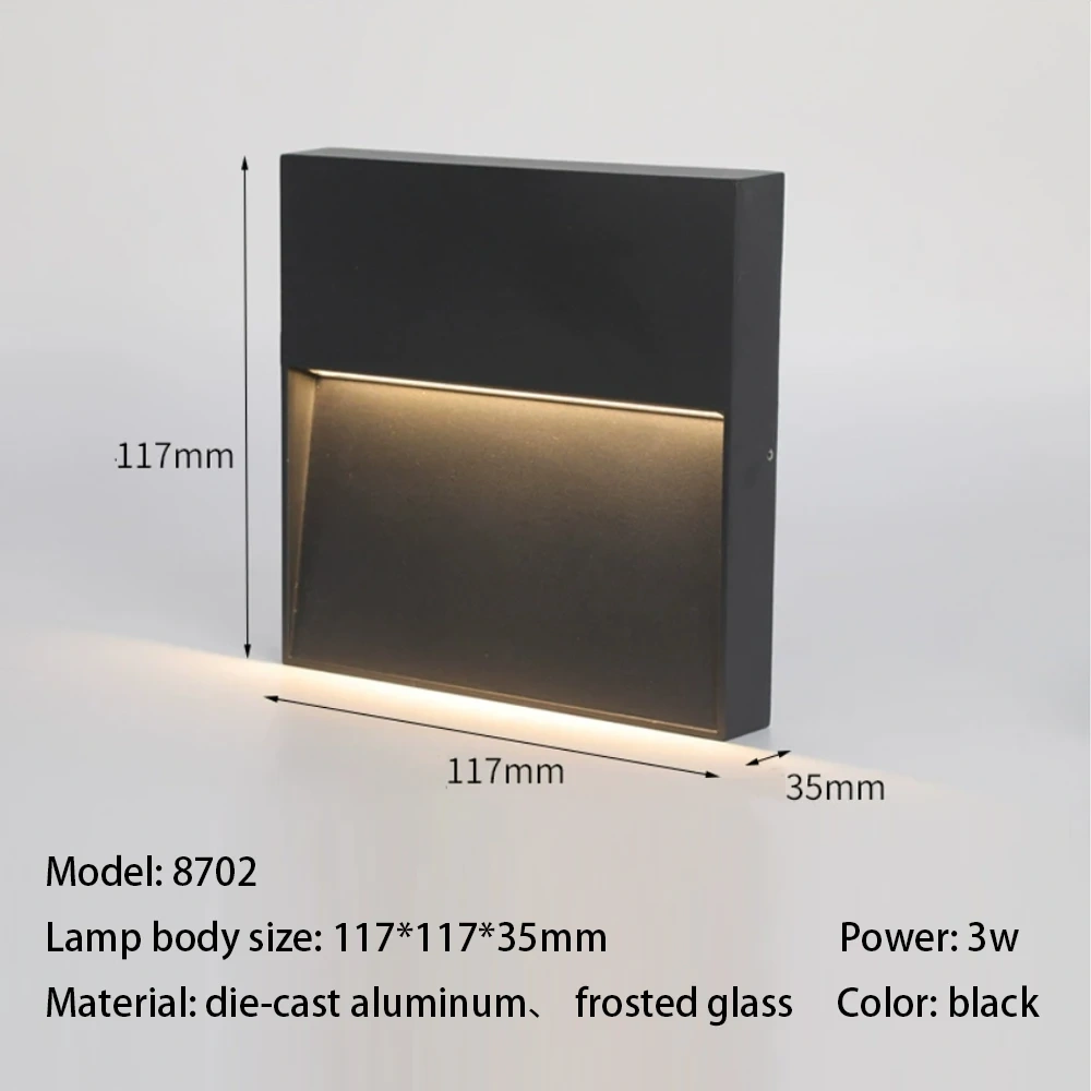 Outdoor LED Wall Lamps Surface Mount Porch Light Round Square Balcony Terrace Deck Lighting Street Yard Fence Gate Sconces IP65