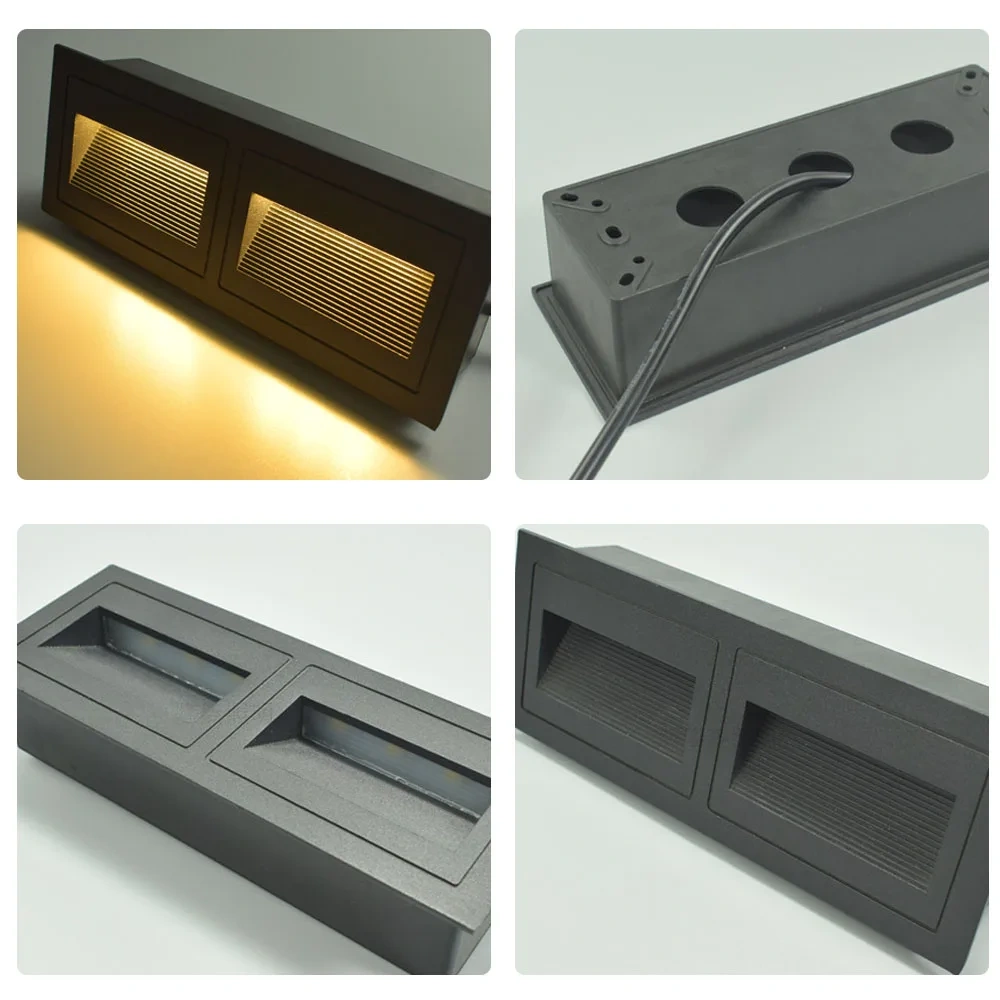 Outdoor Led Stair Step Light 3/5W Waterproof Recessed Wall Corner Lamp Landscape Lighting Footlights For Pathway Stairway Lights
