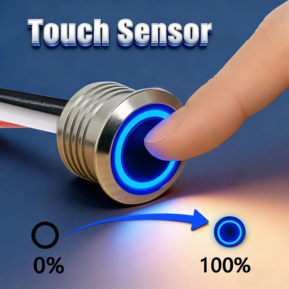 Touch Sensor LED Dimmer Switch 5V/12V/24V with Dual Memory Function Stepless Dimming Control for LED Strip Bed Wall Cabinet