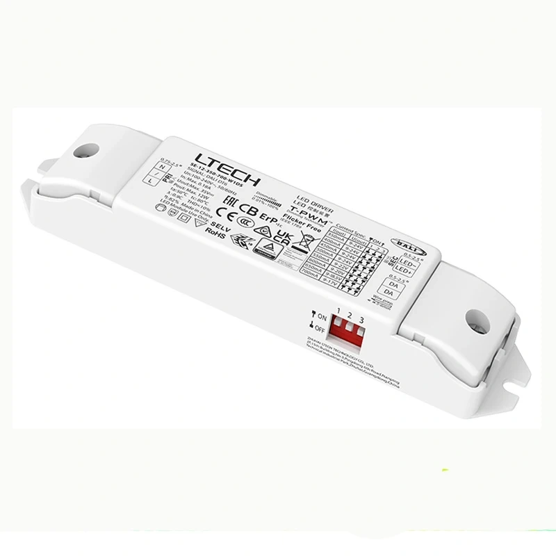 LTECH 10W 12W 100-700mA CC DALI DT6 LED Dimming Driver;100-240V Dali-2 Constant Current Power Transformer Work with Dali Dimmer