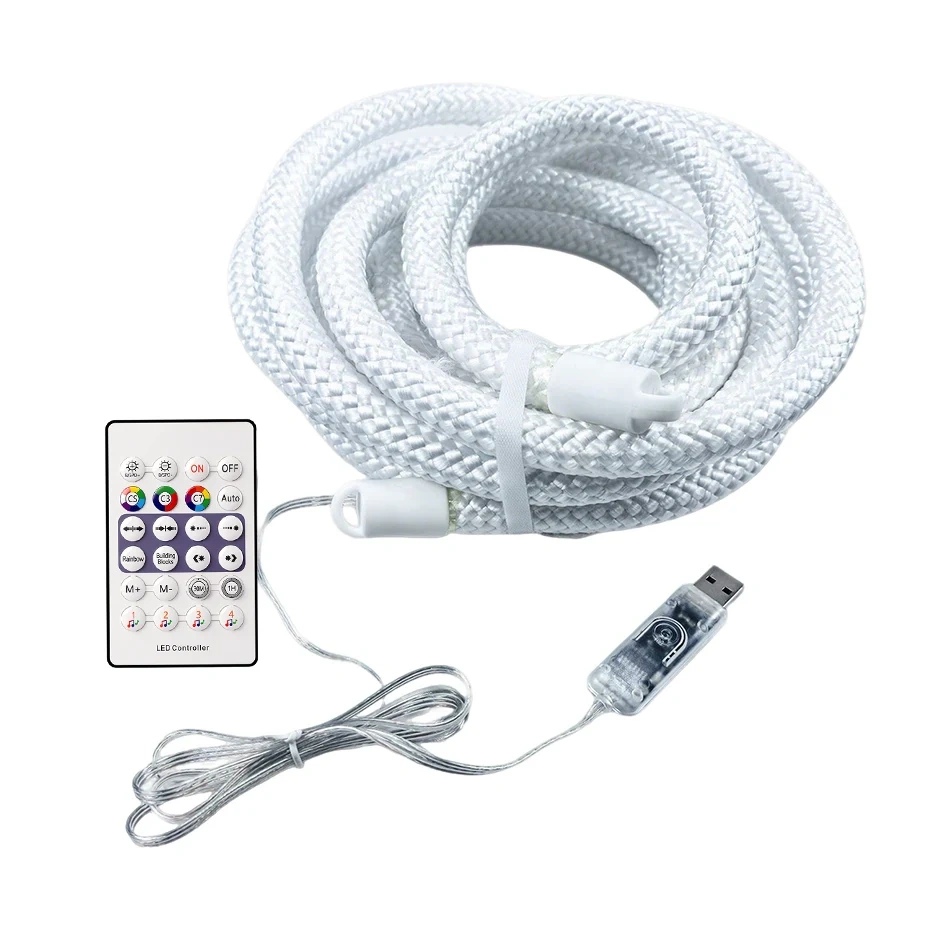 DC5V USB 360 Degree Round Reticulate Neon LED Strip RGBIC 67LEDs/m 1m-5m Smart APP Bluetooth Music Sync Waterproof Rope