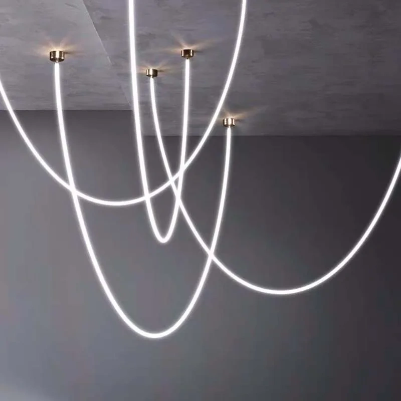 Black ceiling base flexible LED pendant light