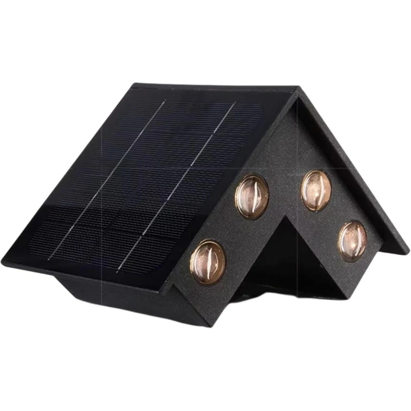 LED Solar Outdoor Waterproof Wall Lamp Modern Simple Lighting Fixture Courtyard Garden Villa Exterior Wall Fence Outdoor Corner