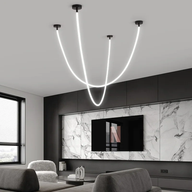 Flexible LED pendant light for modern living room