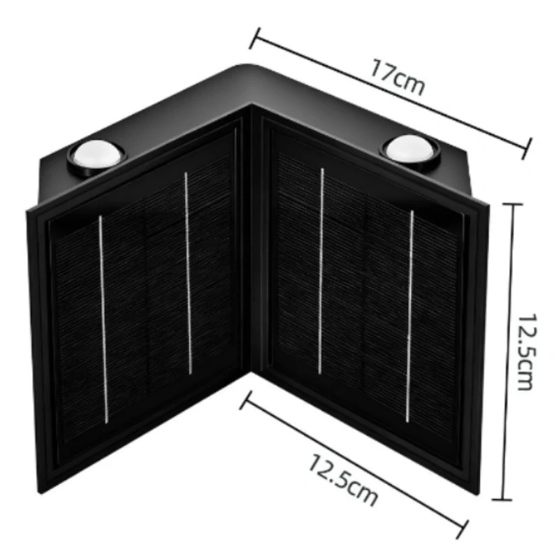 LED Solar Outdoor Waterproof Wall Lamp Modern Simple Lighting Fixture Courtyard Garden Villa Exterior Wall Fence Outdoor Corner
