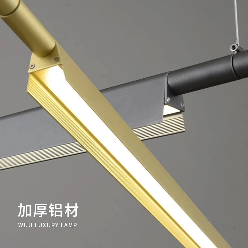 Scandinavian Linear Pendant Lamp Design Compendium Pendant Lamp Living Room Office Restaurant LED Dining Table Long Hanging Lamp