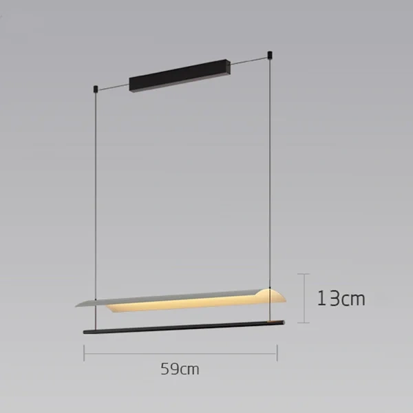 Modern WabiSabi Pendant Light Minimalist Long Strip Hanging Lamp Eave Acrylic Chandelier For Dining Living Room Office Kitchen