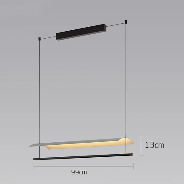 Modern WabiSabi Pendant Light Minimalist Long Strip Hanging Lamp Eave Acrylic Chandelier For Dining Living Room Office Kitchen