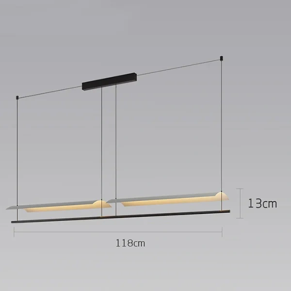 Modern WabiSabi Pendant Light Minimalist Long Strip Hanging Lamp Eave Acrylic Chandelier For Dining Living Room Office Kitchen