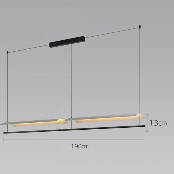 Modern WabiSabi Pendant Light Minimalist Long Strip Hanging Lamp Eave Acrylic Chandelier For Dining Living Room Office Kitchen