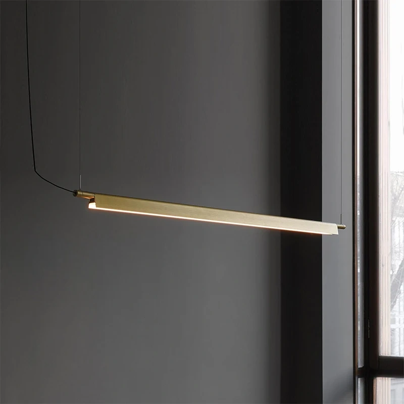Scandinavian Linear Pendant Lamp Design Compendium Pendant Lamp Living Room Office Restaurant LED Dining Table Long Hanging Lamp