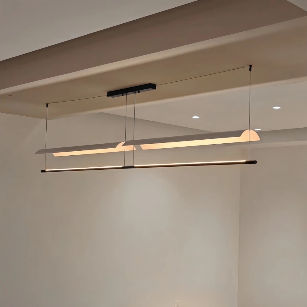 Modern WabiSabi Pendant Light Minimalist Long Strip Hanging Lamp Eave Acrylic Chandelier For Dining Living Room Office Kitchen
