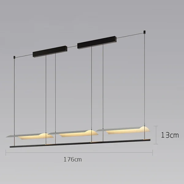 Modern WabiSabi Pendant Light Minimalist Long Strip Hanging Lamp Eave Acrylic Chandelier For Dining Living Room Office Kitchen