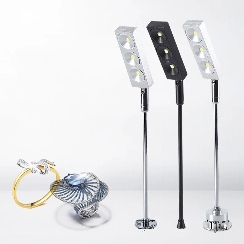 LED Dimmable 1W 2W 3W Adjustable Spotlights Showcase Light For Exhibition Display Mini Spot Jewelry Suicase AC85-265V DC12V