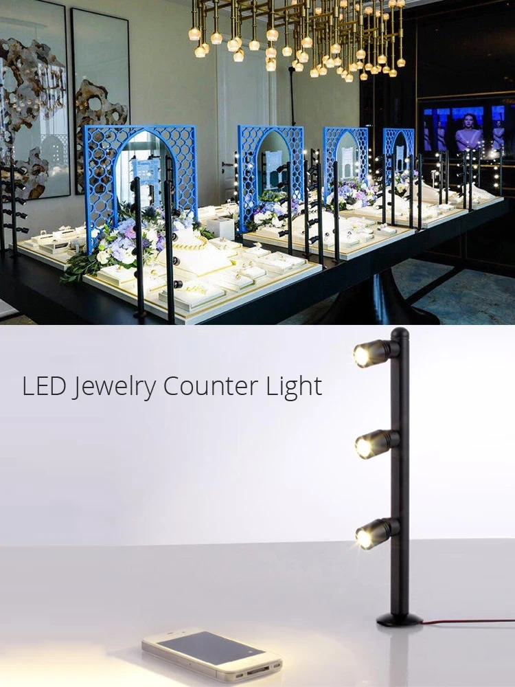 Small Spot Light 1W 2W 3W 5W 220V Jewelry Lamp showcase exhibition display diamond counter adjustable 360 degree rotating