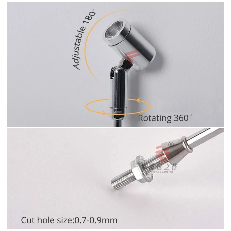 4pcs Spotlights 1W Showcase Cabinet Jewelry Counter Light Uprights Small LED Spot 110V 220V, Height option: display height