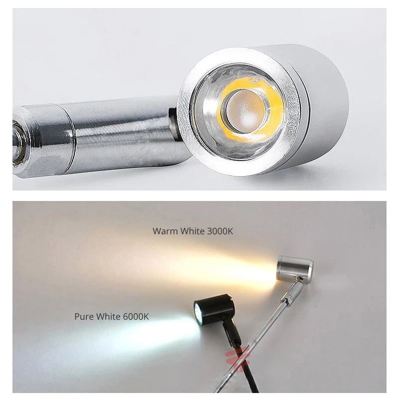4pcs Spotlights 1W Showcase Cabinet Jewelry Counter Light Uprights Small LED Spot 110V 220V, Height option: display height