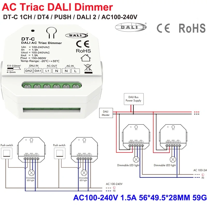 SK1 AC Triac Knob Dimmer (100-240V) | USKYLED