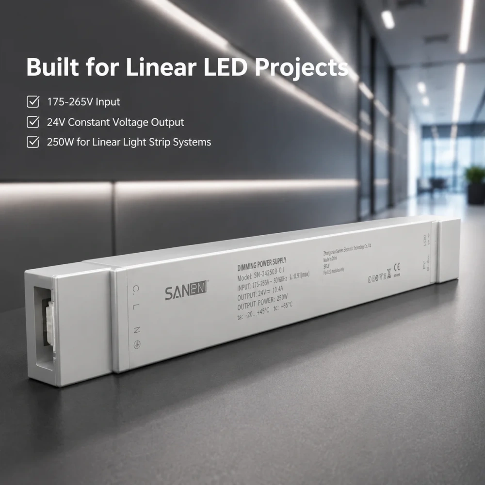 Led Triac & 0-10V & Resistance Dimming Driver 3 In 1 AC 175V-260V 150W 250W CV Constant Voltage Dimmable Switching Power Supply