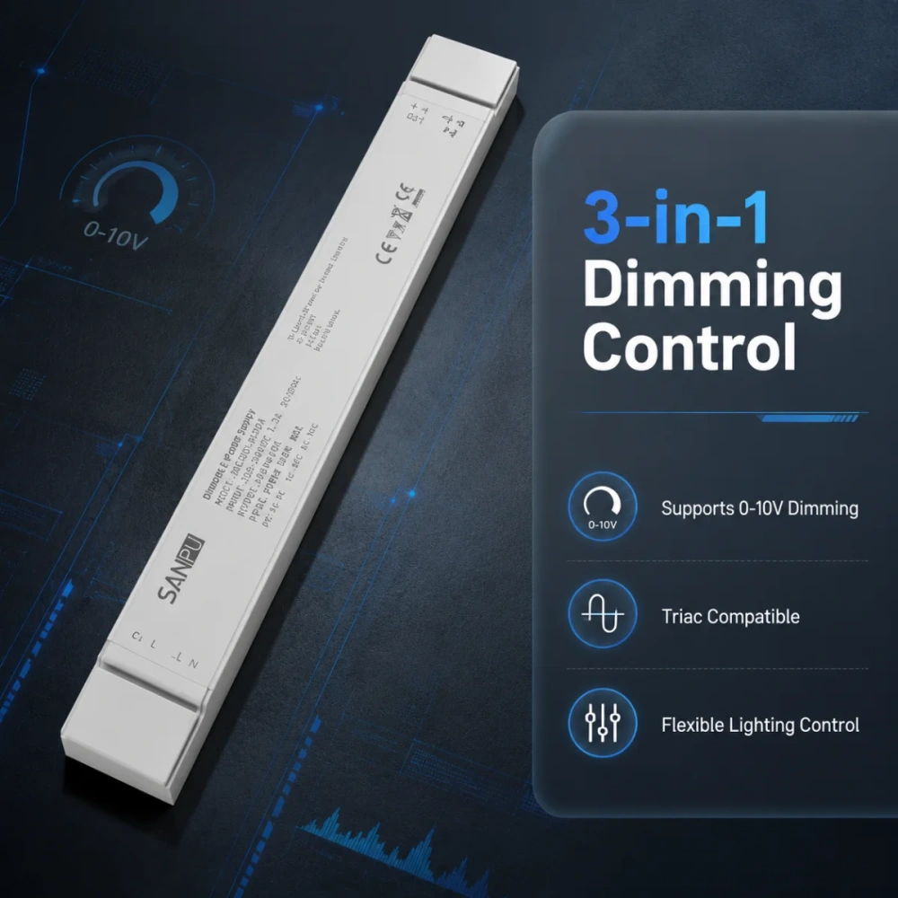 Led Triac & 0-10V & Resistance Dimming Driver 3 In 1 AC 175V-260V 150W 250W CV Constant Voltage Dimmable Switching Power Supply