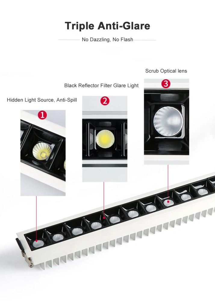 Tuya BLE/ Zigbee/ DALI Smart Recessed LED Grille Light Dimmable Black/White Aluminum Downlight AC110/ 220V/ DC24V SMD Spot Light
