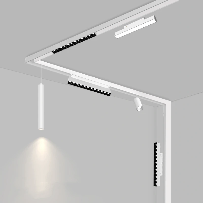 Ultra-thin Magnetic Tracks & Accessories DC48V Recessed Surface Mounted Magnet Ceiling Rail Modern Home No Main Lighting System