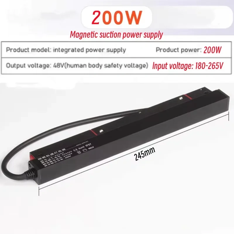 LED magnetic track light grille floodlight modern embedded black/white lamp LED tube light DC48V magnetic suction series