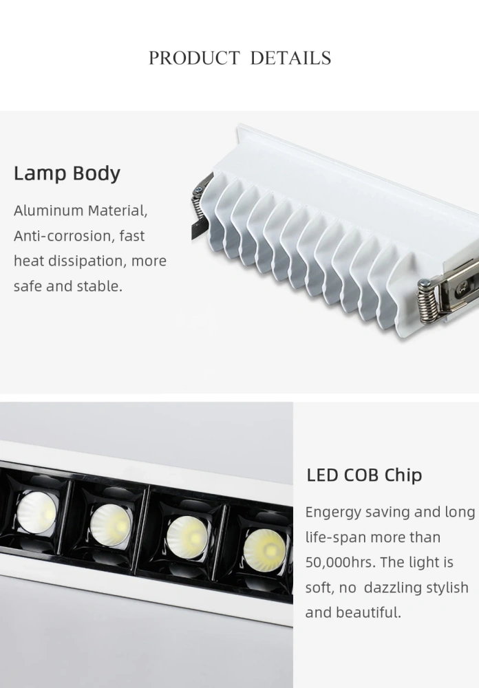 Tuya BLE/ Zigbee/ DALI Smart Recessed LED Grille Light Dimmable Black/White Aluminum Downlight AC110/ 220V/ DC24V SMD Spot Light