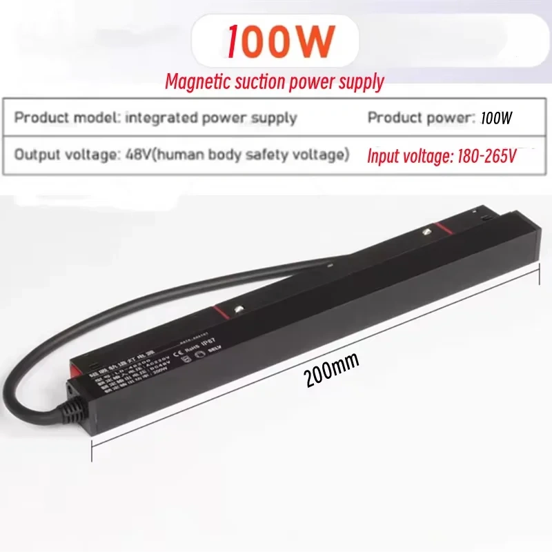 LED magnetic track light grille floodlight modern embedded black/white lamp LED tube light DC48V magnetic suction series