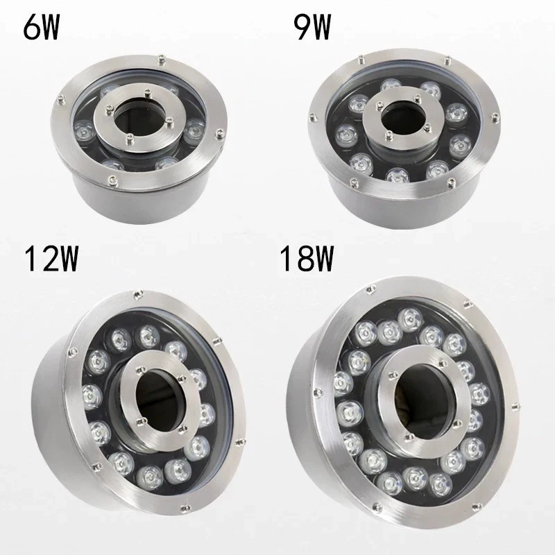 Cool white underwater LED fountain light for commercial fountains